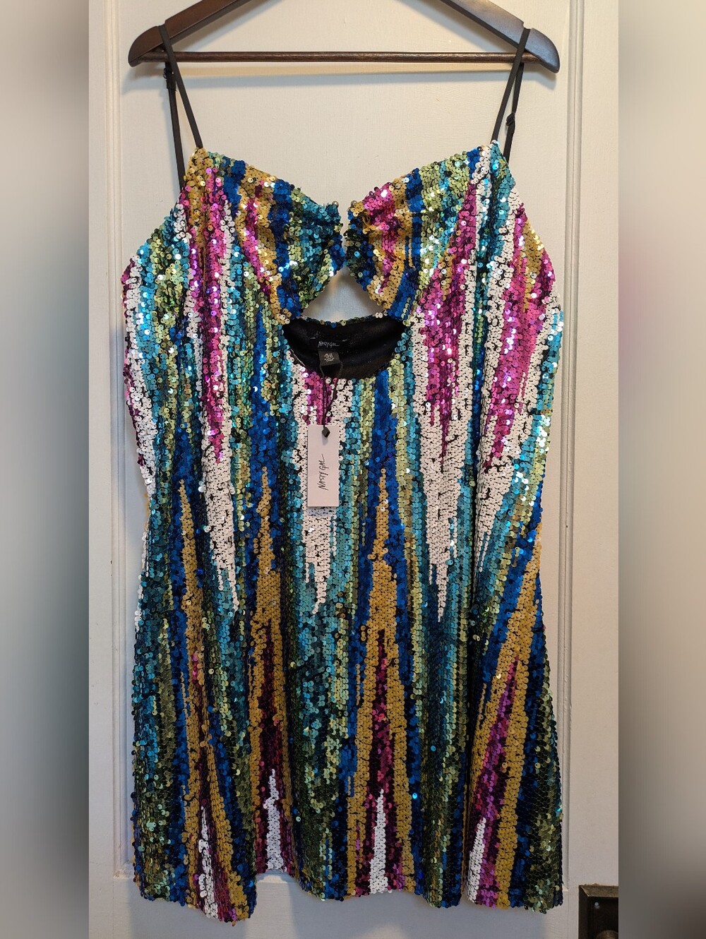Nasty Gal Multicolor Sequin Striped Dress